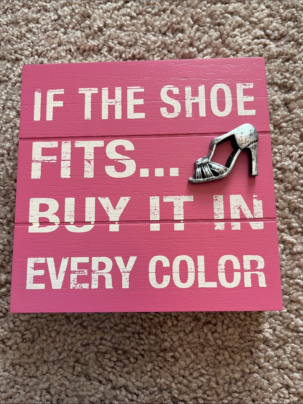 Pink Decorative Shoe Wall Art Sign
